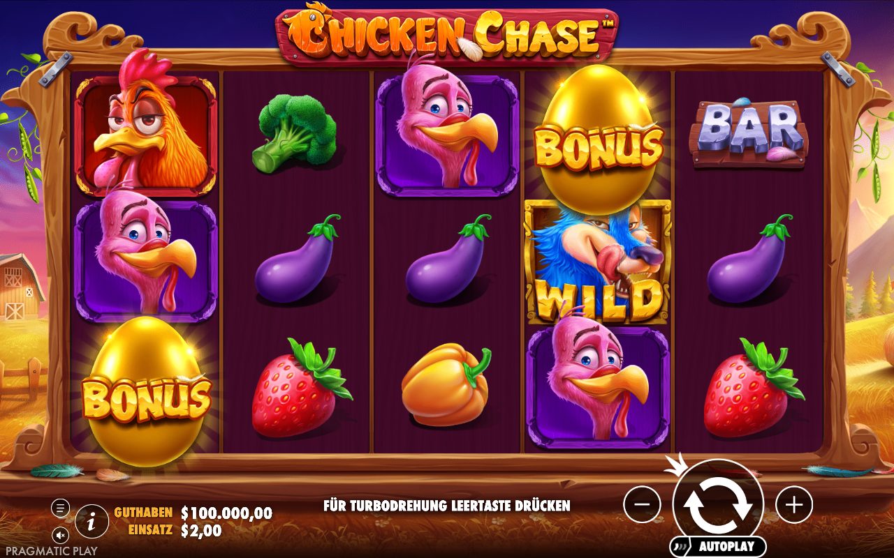 Chicken Chase Screenshot – Video-Slot von Pragmatic Play