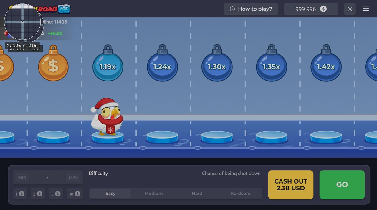 Chicken Road Ice Screenshot – Winter-Edition des InOut-Crash-Spiels