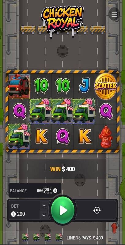 Chicken Royal Screenshot – Crash-Spiel im Luxus-Design von InOut Games